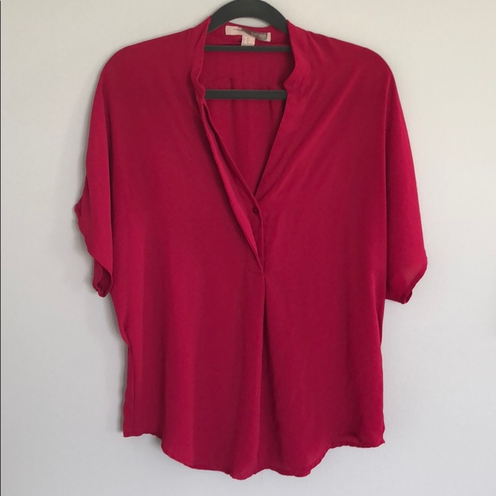Hot pink flowy short sleeve top